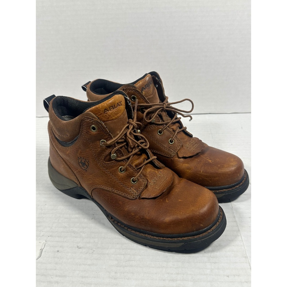 Ariat‎ Jarrison Brown Leather Ankle Work Boots W: 8.5B 31450 Lace Up Equestrian